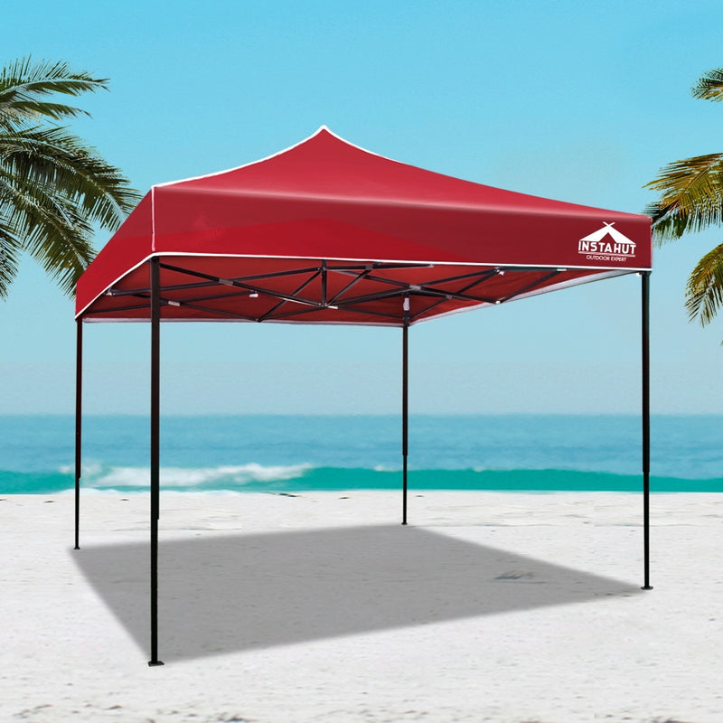 Gazebo Pop Up Marquee 3x3m Outdoor Tent Folding Wedding Gazebos Red