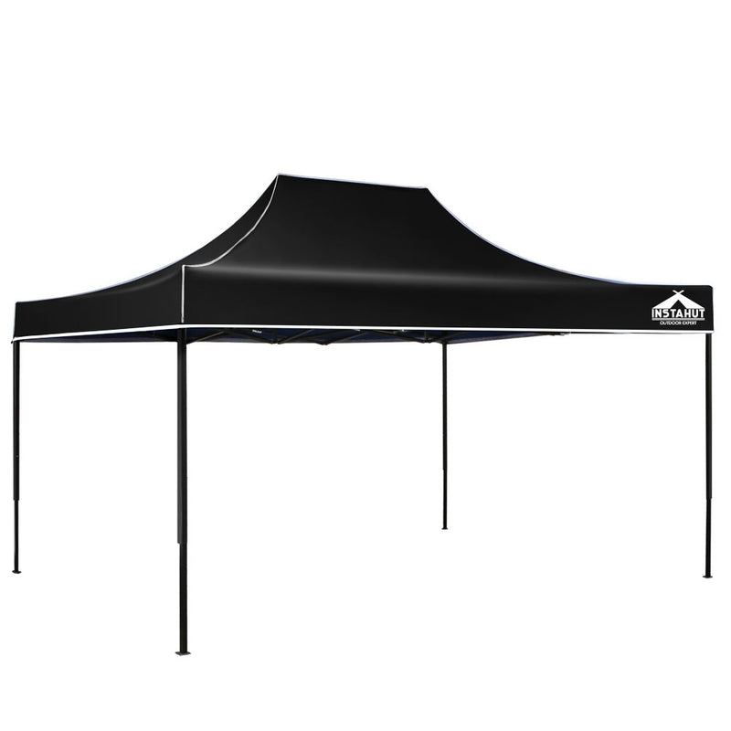 Gazebo Pop Up Marquee 3x4.5m Outdoor Tent Folding Wedding Gazebos Black