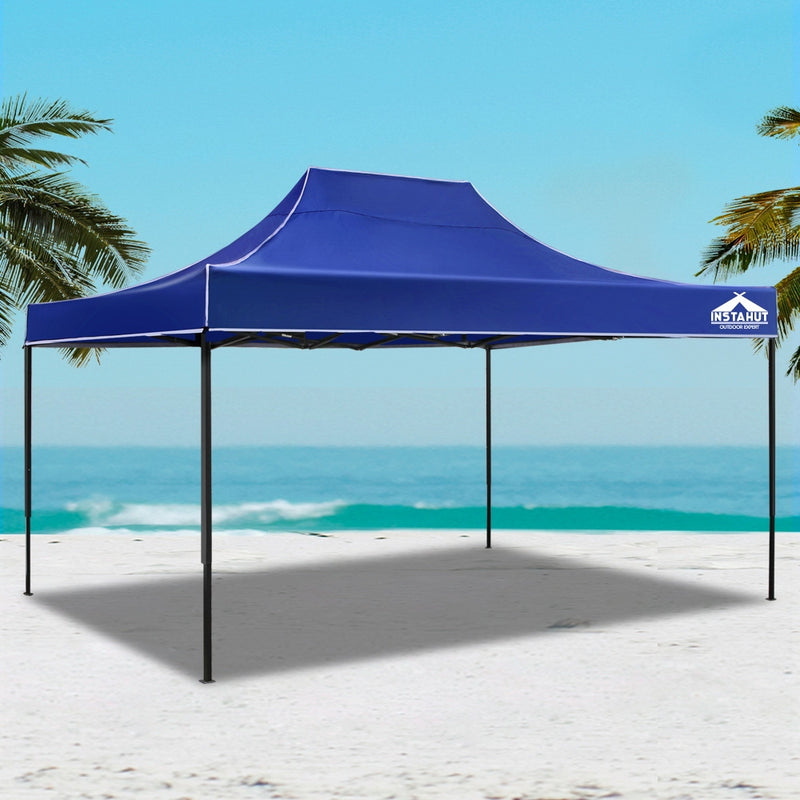 Gazebo Pop Up Marquee 3x4.5m Outdoor Tent Folding Wedding Gazebos Blue