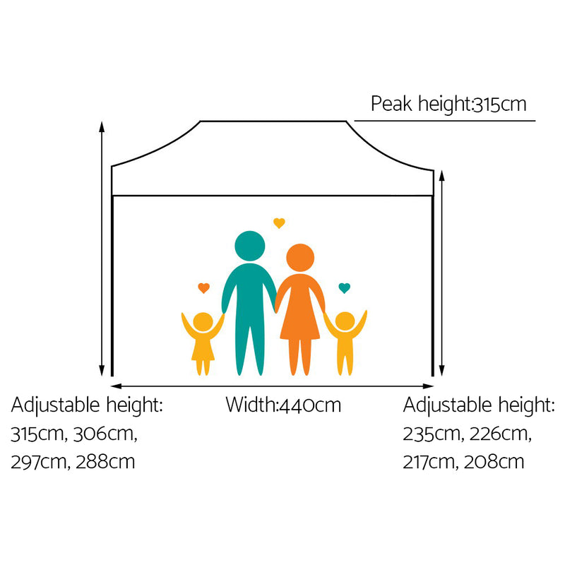 Gazebo Pop Up Marquee 3x4.5m Outdoor Tent Folding Wedding Gazebos White