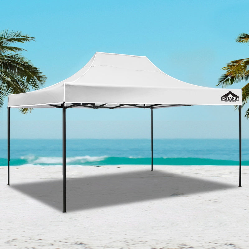 Gazebo Pop Up Marquee 3x4.5m Outdoor Tent Folding Wedding Gazebos White