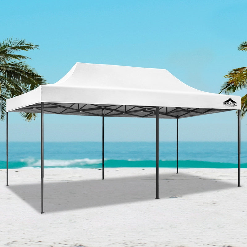 Gazebo Pop Up Marquee 3x6m Outdoor Tent Folding Wedding Gazebos White