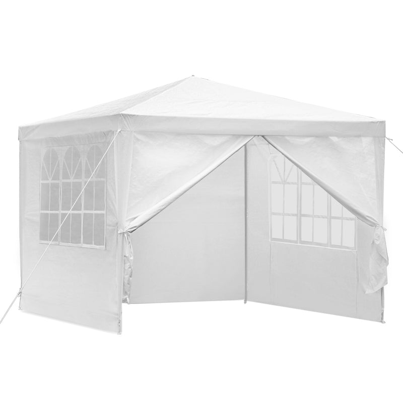 Gazebo 3x3m Outdoor Marquee Side Wall Party Wedding Tent Camping White 4 Panel