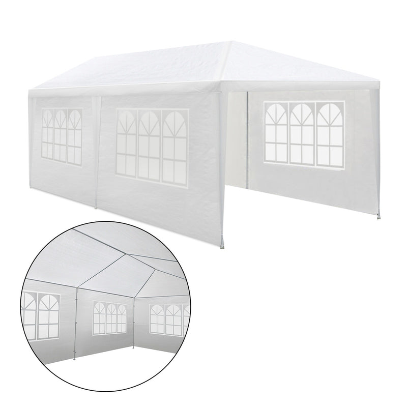 Gazebo 3x6m Outdoor Marquee Side Wall Party Wedding Tent Camping White 4 Panel