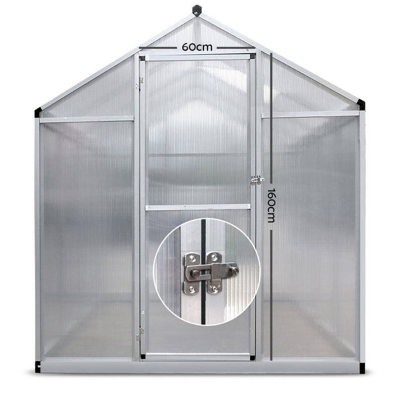 Greenhouse Aluminium Green House Garden Shed Greenhouses 2.42x1.9M