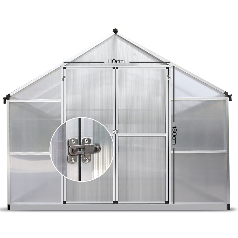 Greenhouse Aluminium Green House Garden Shed Greenhouses 3.08x2.5M