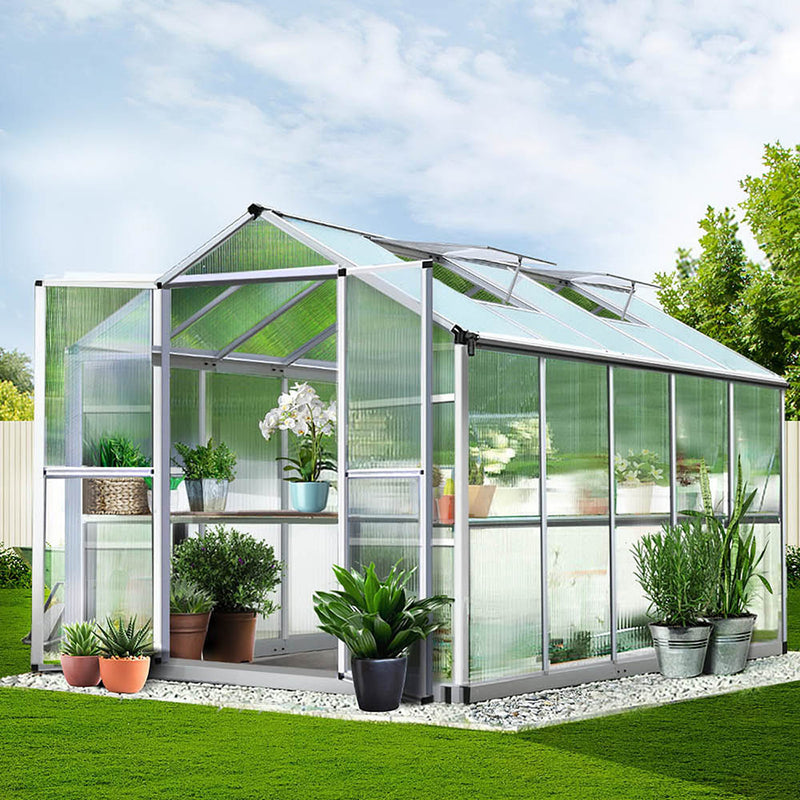 Greenhouse Aluminium Green House Garden Shed Greenhouses 3.08x2.5M