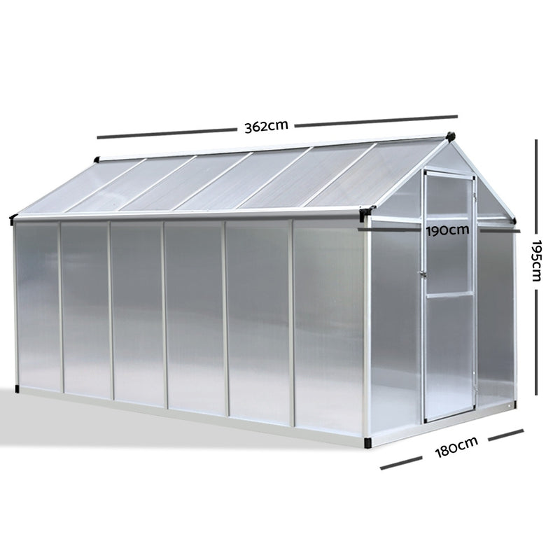 Greenhouse Aluminium Green House Gaden Shed Greenhouses 3.62x1.9M