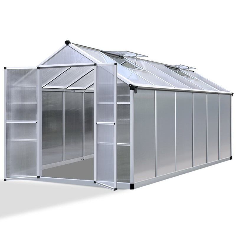 Greenhouse Aluminium Green House Garden Shed Greenhouses 3.7x2.5M