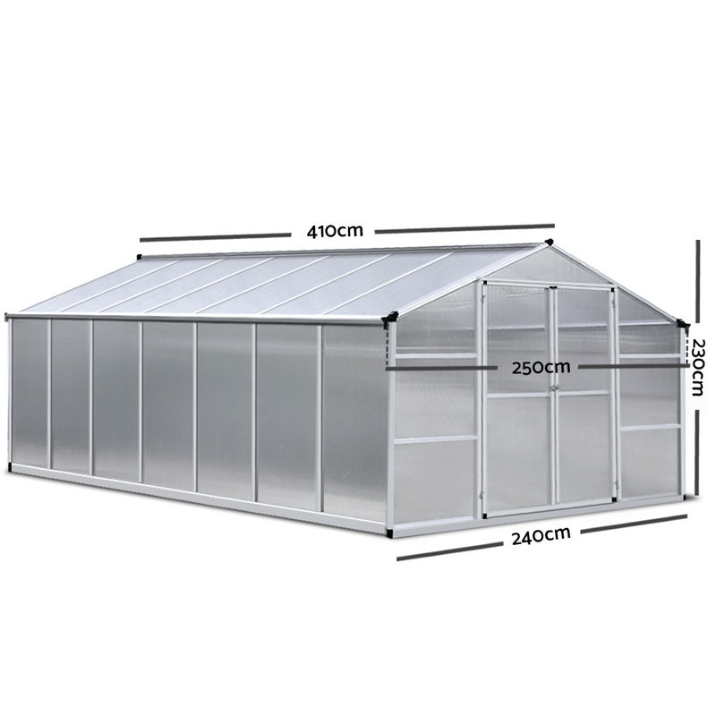 Greenhouse Aluminium Green House Garden Shed Greenhouses 4.1x2.5M