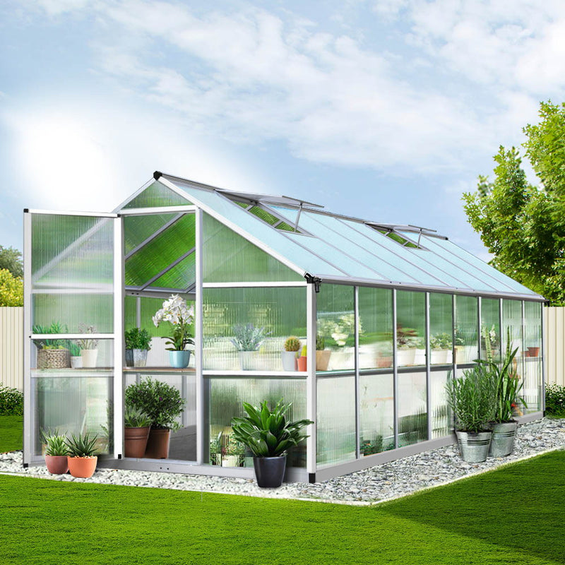 Greenhouse Aluminium Garden Shed Green House Greenhouses 4.82x2.5M