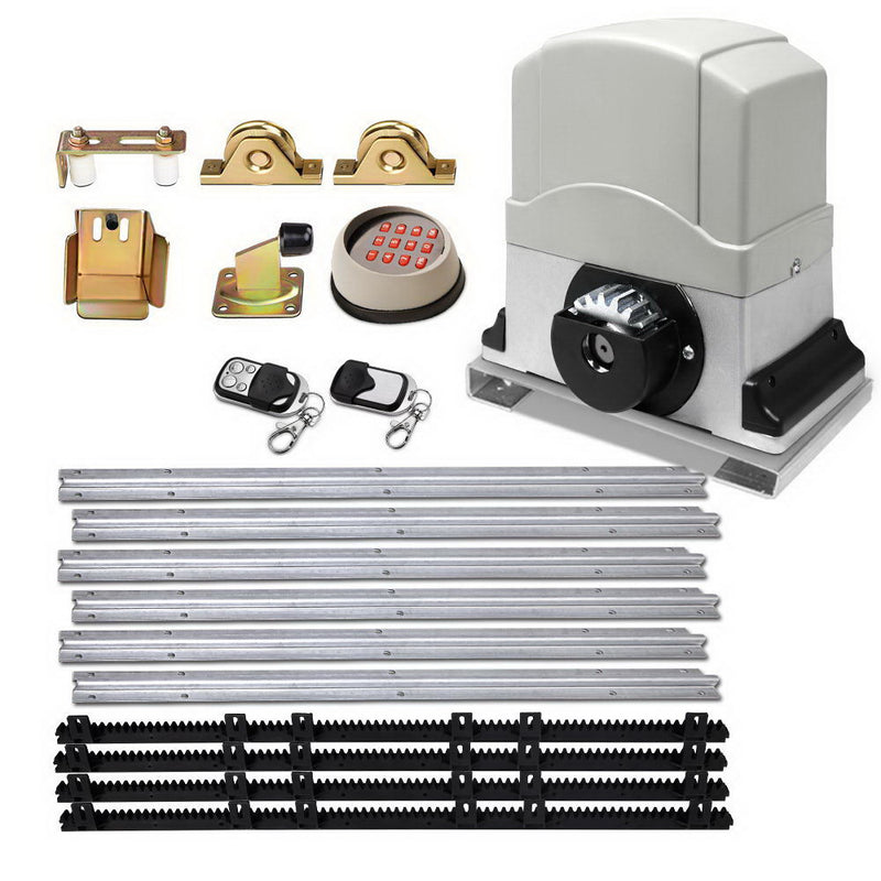 Electric Sliding Gate Opener 1200KG With Remote Hardware Kit 4M Rail