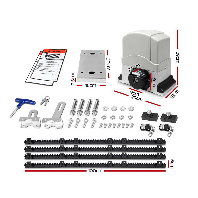 Electric Sliding Gate Opener 1200KG With Hardware Kit 4M Rail