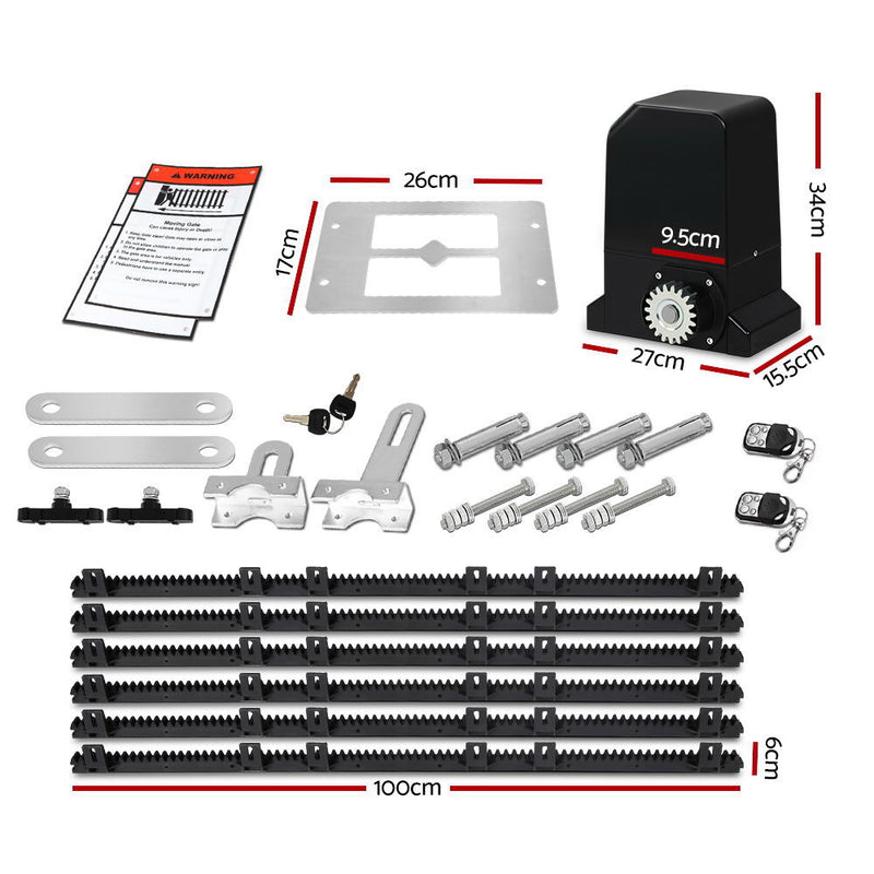 Auto Electric Sliding Gate Opener 1000KG 6M Rails