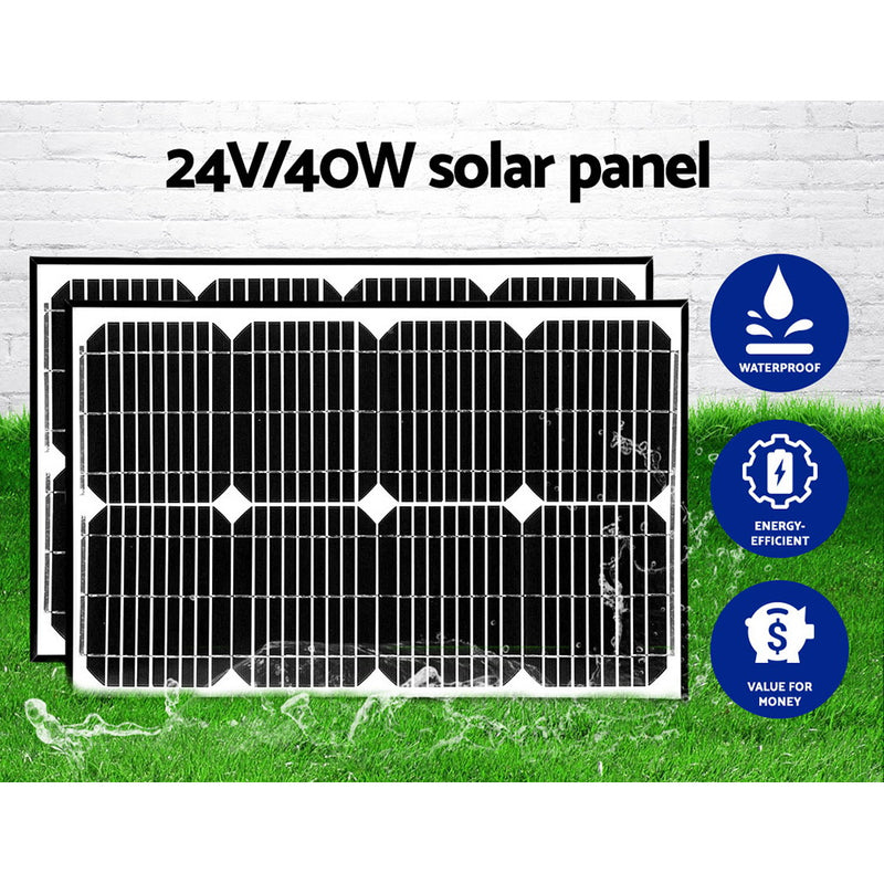 40W Solar Power Swing Gate Opener Auto Electric Remote Control 1000KG