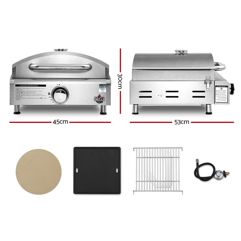 Portable Gas Oven Camping Cooking LPG Grill Pizza Stove Stainless Steel