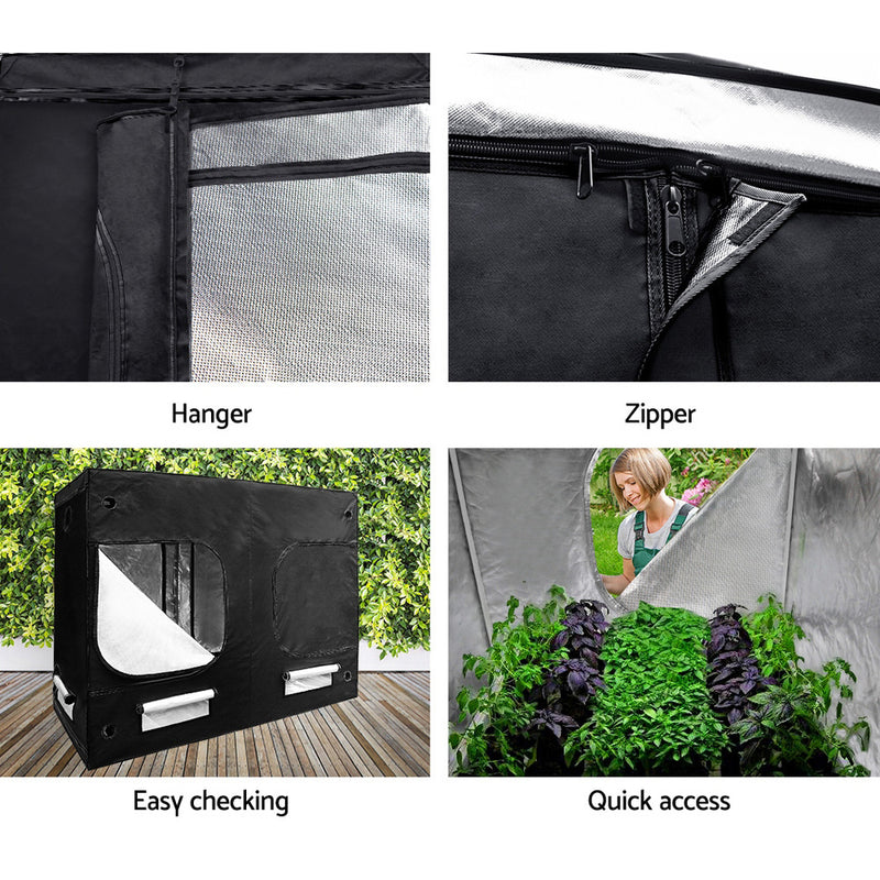 Hydroponics Grow Tent Kits Hydroponic Grow System 2.4m x 1.2m x 2m 600D Oxford