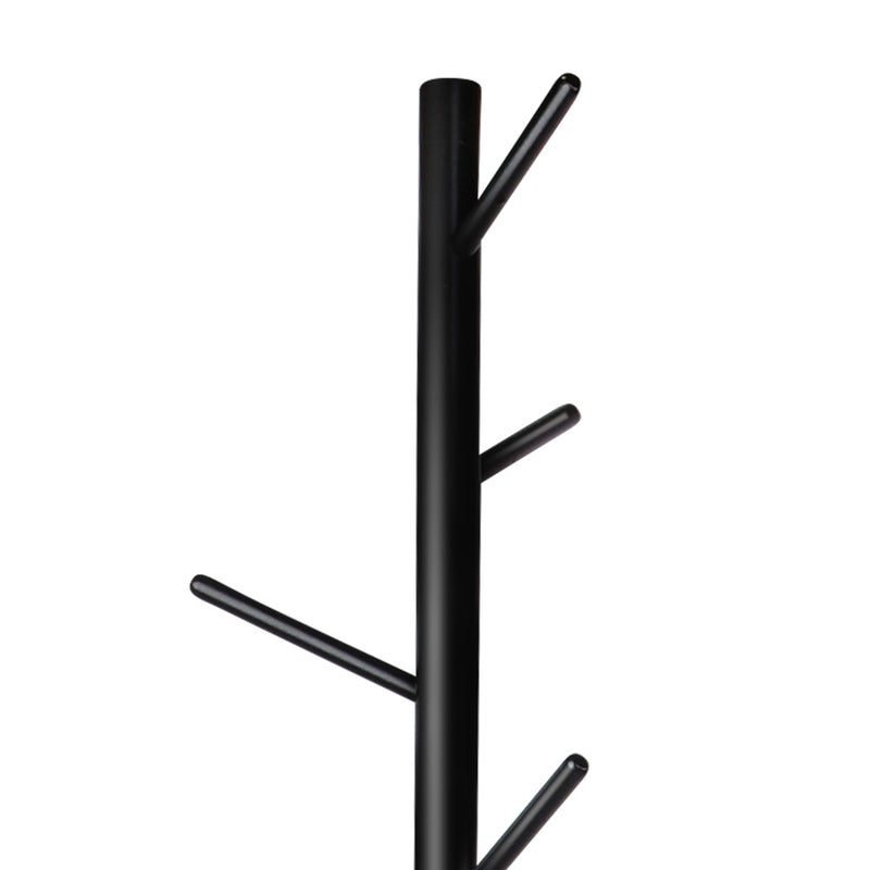 Wooden Clothes Stand with 6 Hooks - Black