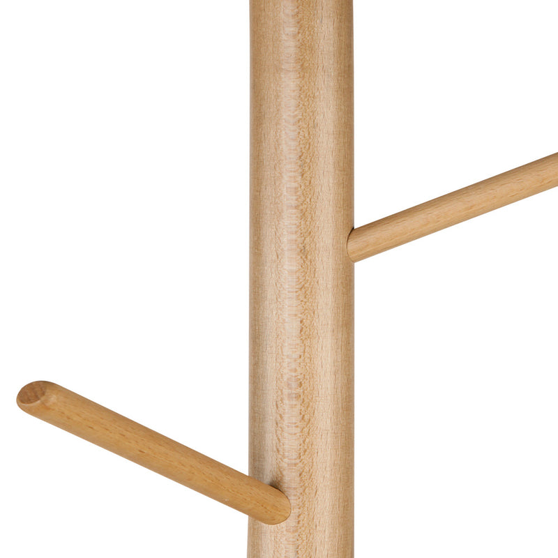 Wooden Clothes Stand with 6 Hooks - Beige