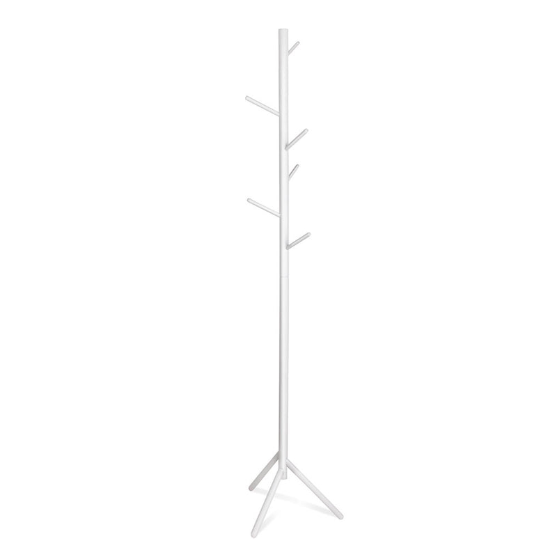 Wooden Clothes Stand with 6 Hooks - White