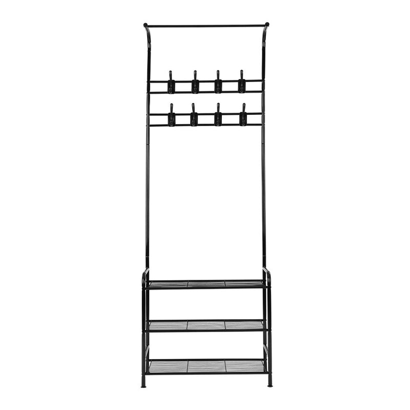 Clothes Rack Coat Stand Garment Portable Hanger Airer Organiser Shoe Storage Metal Black