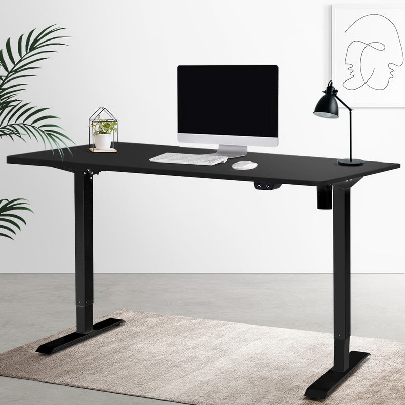 Electric Motorised Height Adjustable Standing Desk - Black Frame with 100cm Black Top