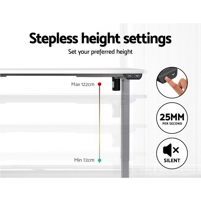 Standing Desk Height Adjustable Motorised Electric Sit Stand Computer Table 140cm