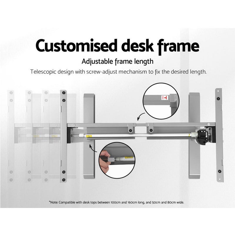 Standing Desk Height Adjustable Motorised Electric Sit Stand Computer Table 140cm