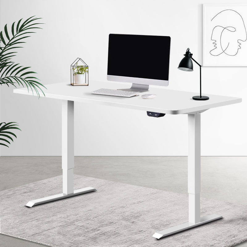 Standing Desk Sit Stand Table Riser Motorised Height Adjustable Computer Laptop Desks Stand 120cm White