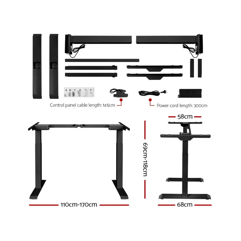 Motorised Standing Desk - Black