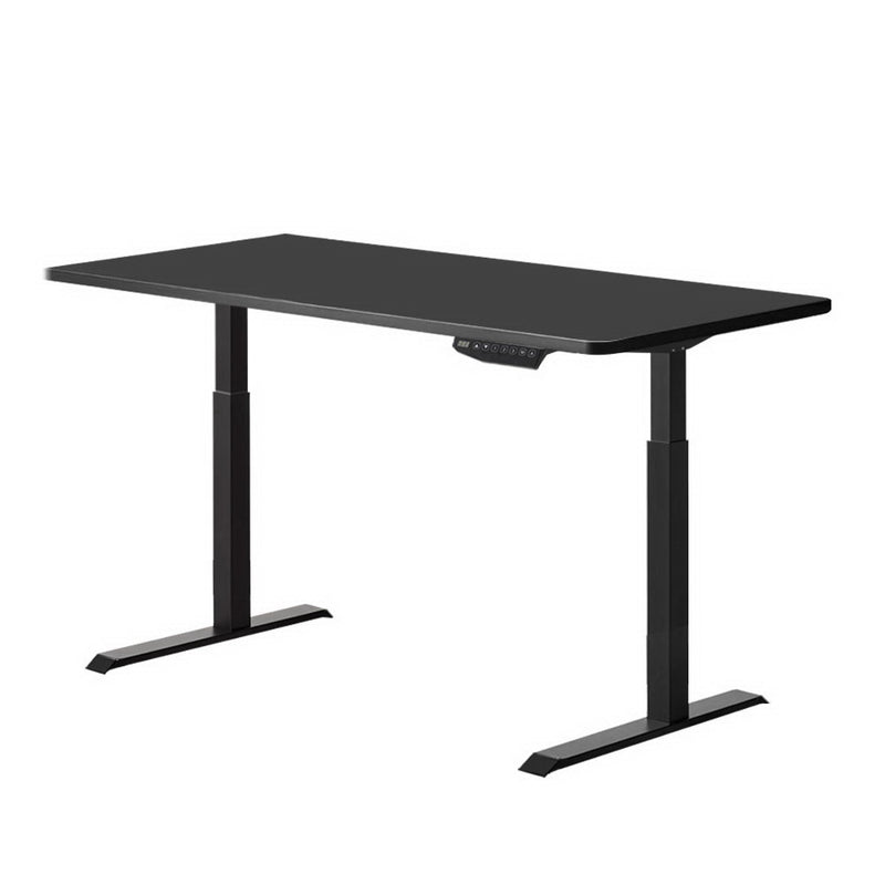 Standing Desk Sit Stand Riser Motorised Electric Computer Laptop Table Height Adjustable Dual Motor Black