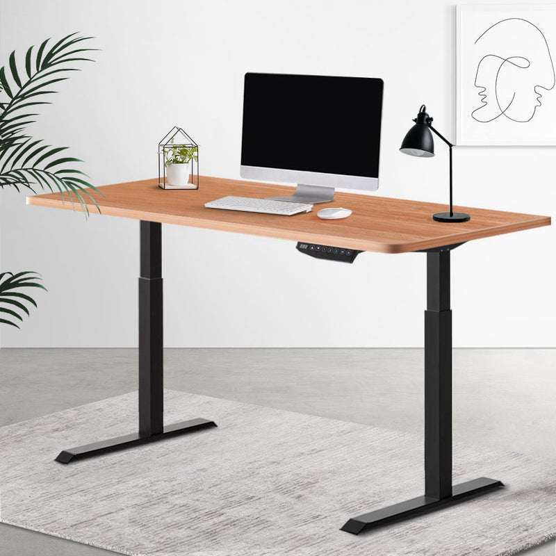 Standing Desk Motorised Sit Stand Table Height Adjustable Laptop Computer Desks Dual Motors 140cm