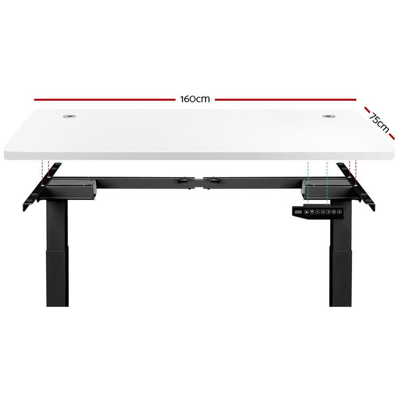 160cm Motorised Electric Height Adjustable Standing Desk Table Dual Motor