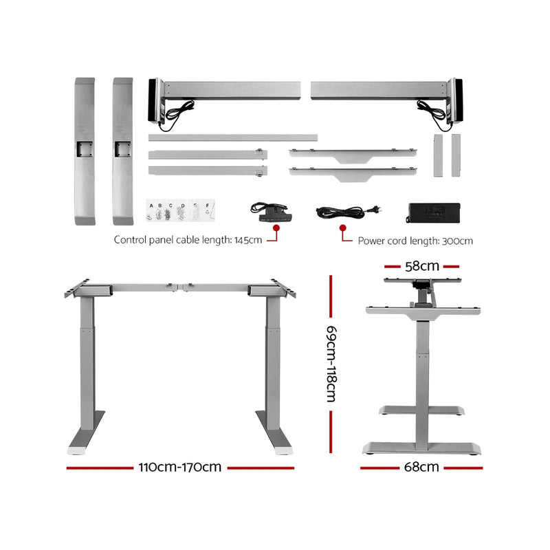 Motorised Standing Desk - Grey