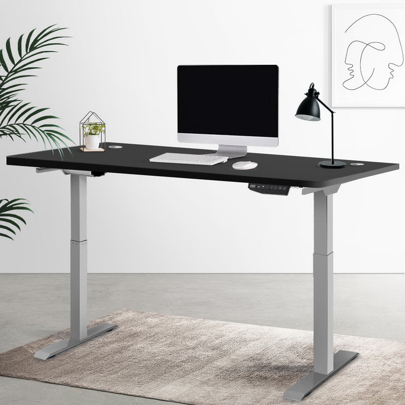 Height Adjustable Standing Desk Sit Stand Motorised Electric Roskos III Grey Black