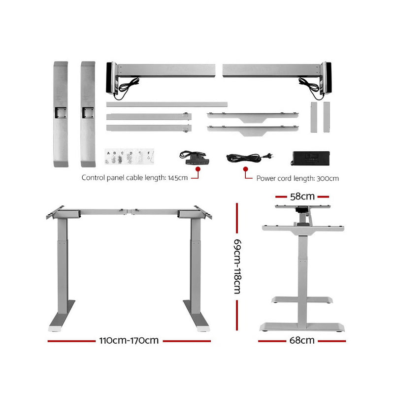 Standing Desk Motorised Electric Height Adjustable Laptop Computer Table Riser 120cm Dual Motor