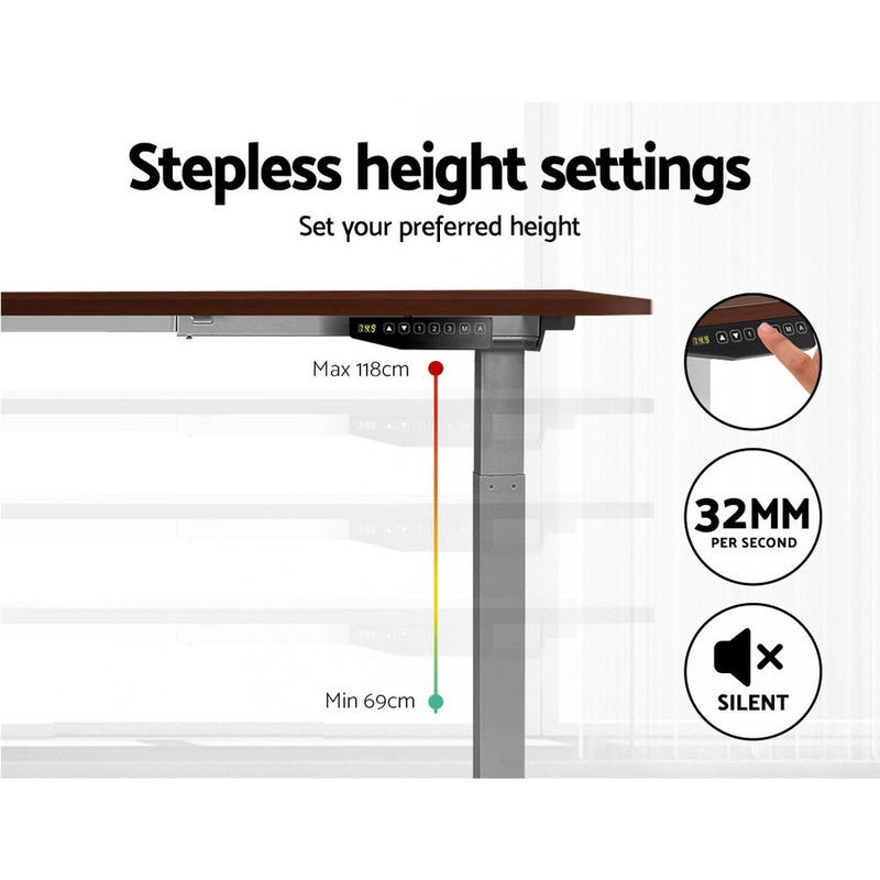 Standing Desk Motorised Electric Height Adjustable Laptop Computer Table Riser 120cm Dual Motor