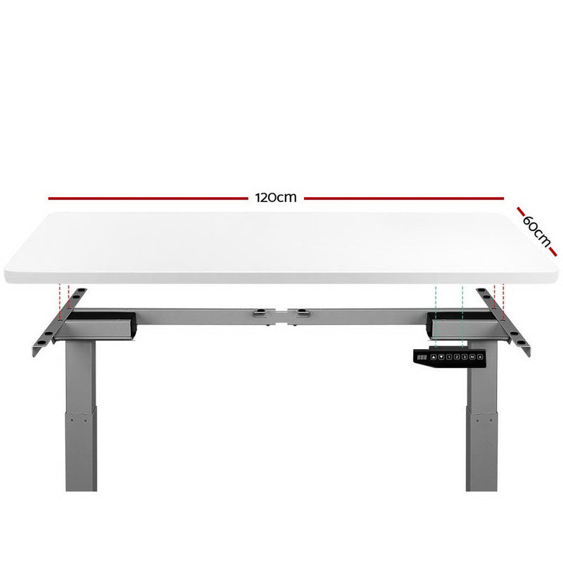 Standing Desk Motorised Height Adjustable Laptop Computer Table Electric Riser Dual Motor 120cm