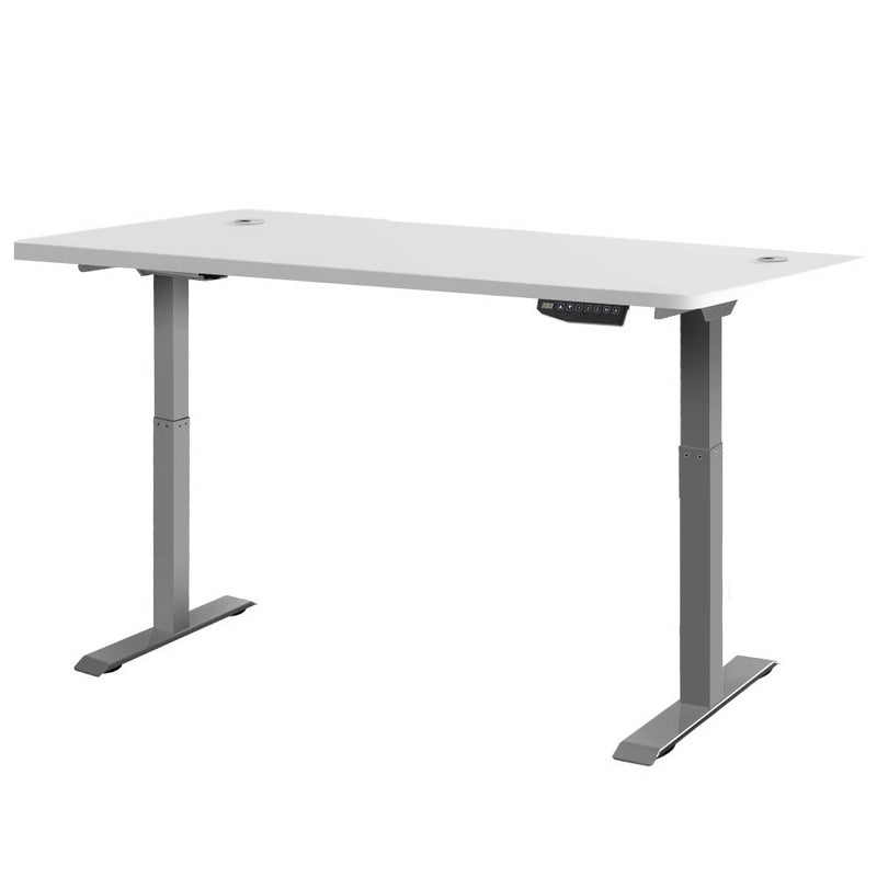 Electric Motorised Height Adjustable Standing Desk - Grey Frame with 160cm White Top