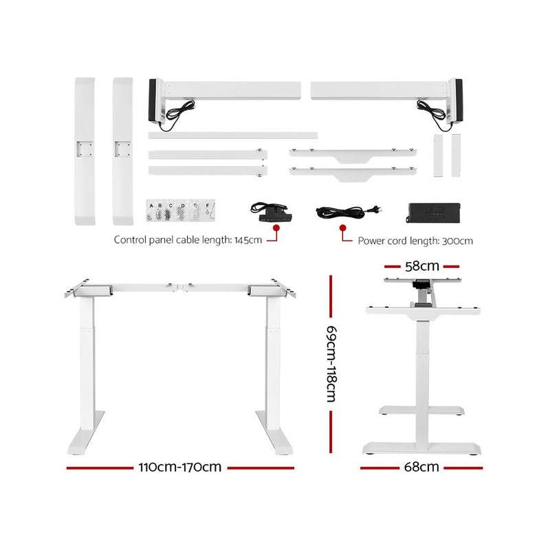 Motorised Standing Desk - White