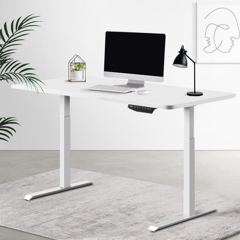 Sit Stand Desk Motorised Electric Computer Laptop Table Riser Office Dual Motor 120cm White