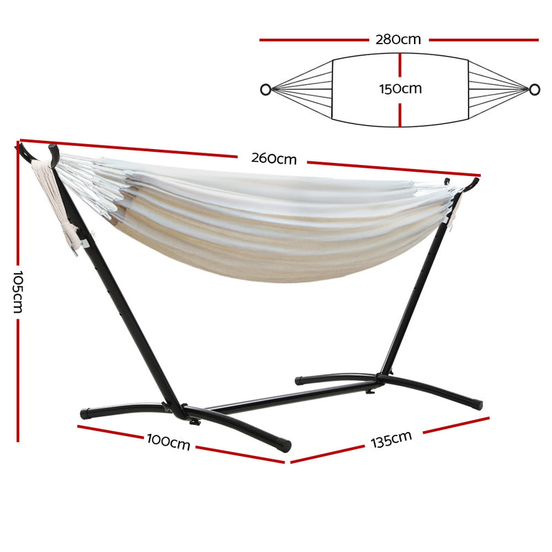 Camping Hammock With Stand Cotton Rope Lounge Hammocks Outdoor Swing Bed