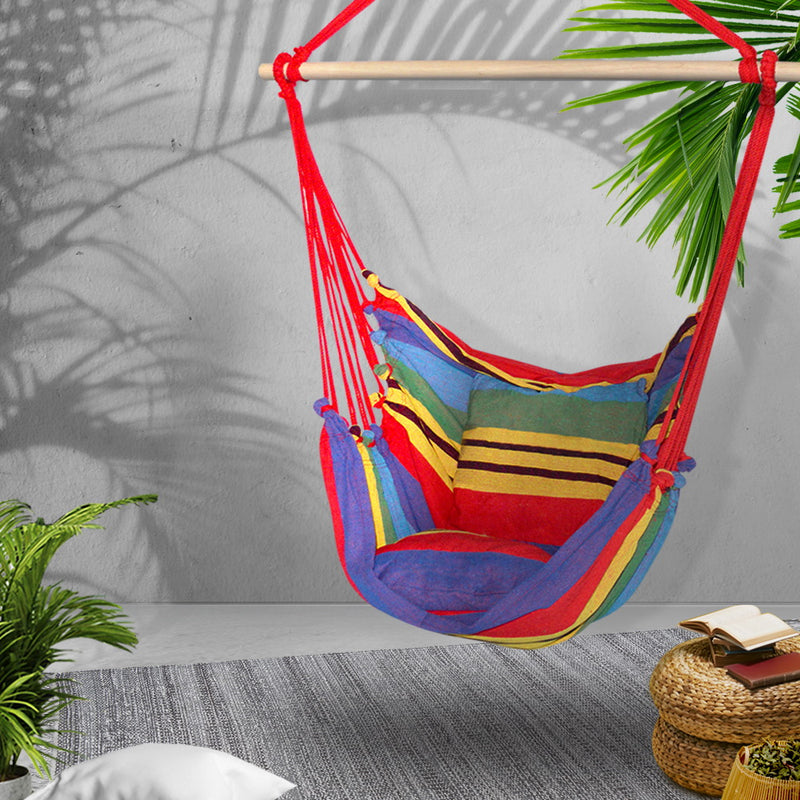 Hammock Swing Chair with Cushion - Multi-colour