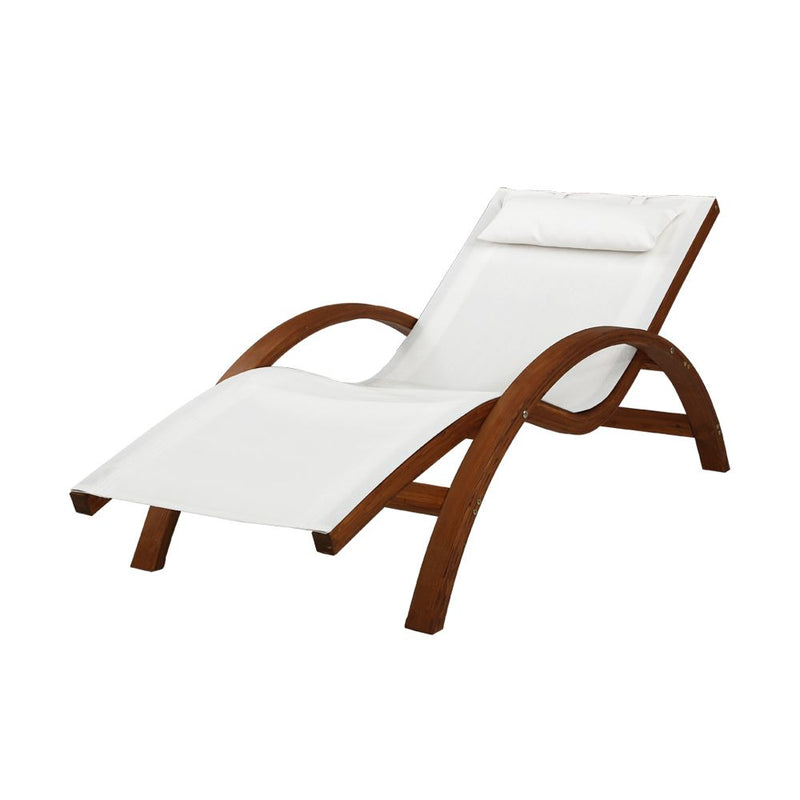 Outdoor Wooden Sun Lounge Setting Day Bed Chair Garden Patio Furniture