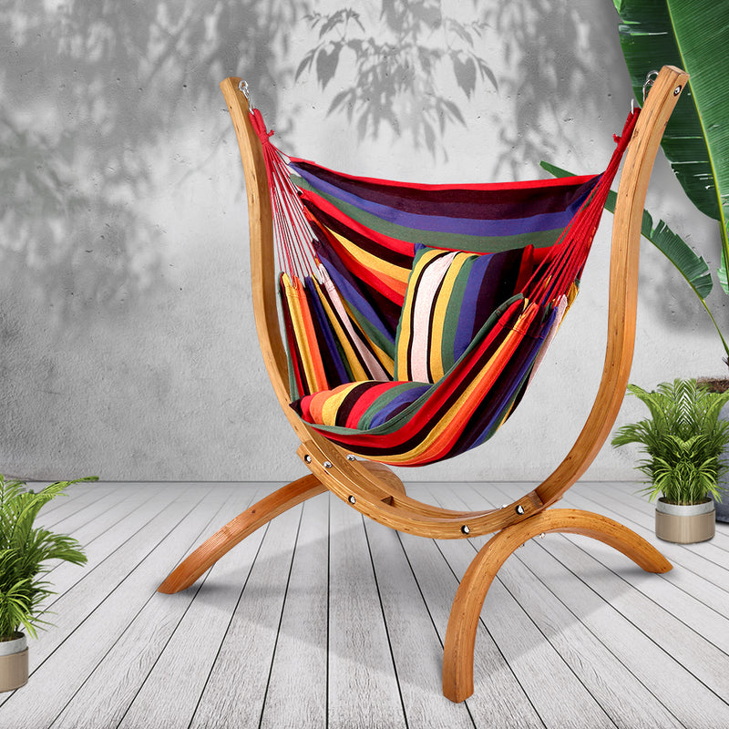 Hammock with Wooden Hammock Stand