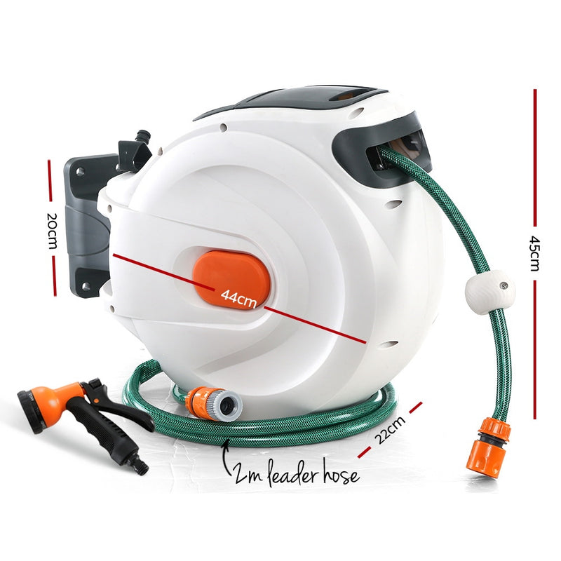 Retractable Hose Reel 20M Garden Water Spray Gun Auto Rewind