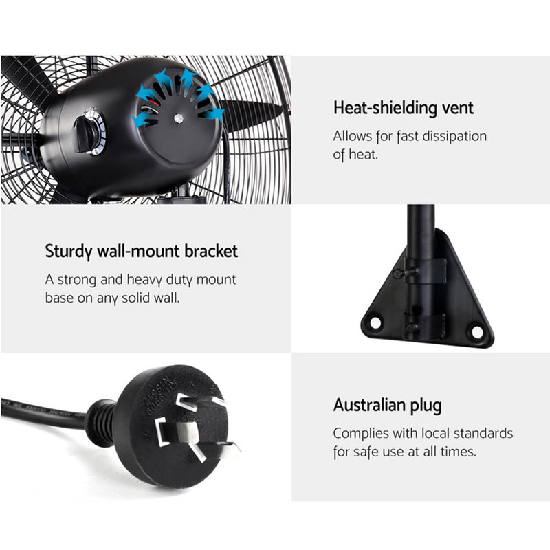 Devanti 75cm Wall Mounted Industrial Fan