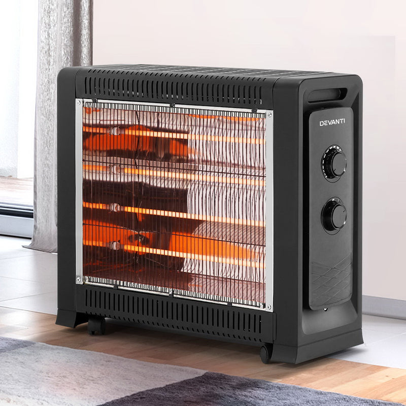 Devanti 2200W Electric Infrared Radiant Convection Panel Heater Portable