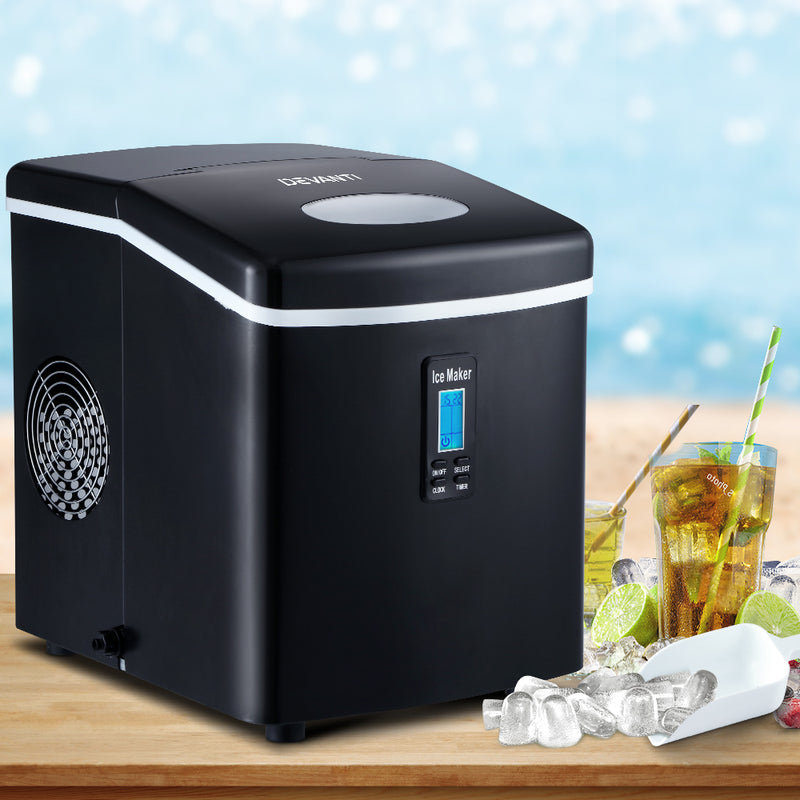 3.2L Portable Ice Cube Maker Machine Benchtop Counter Black