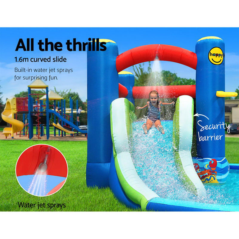 Happy Hop Inflatable Water Jumping Castle Bouncer Kid Toy Windsor Slide Splash